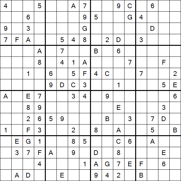 Sudoku 16x16 - Difícil