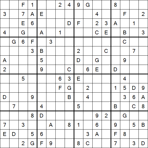 Sudoku 16x16 - Difícil