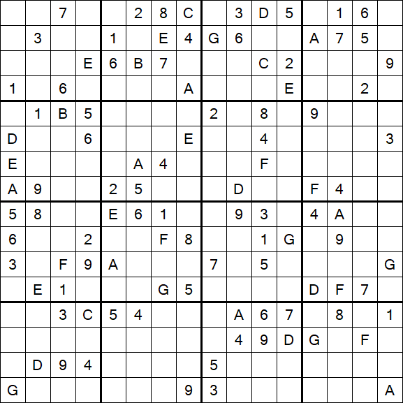 Sudoku 16x16 - Difícil