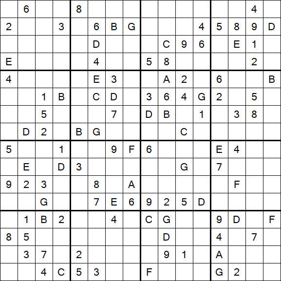 Sudoku 16x16 - Difícil