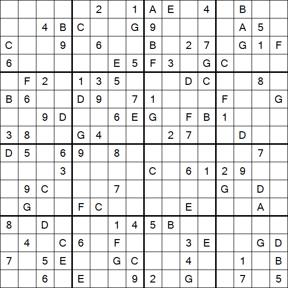 Sudoku 16x16 - Difícil