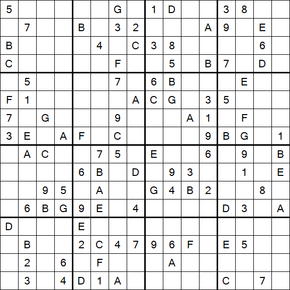 Sudoku 16x16 - Difícil