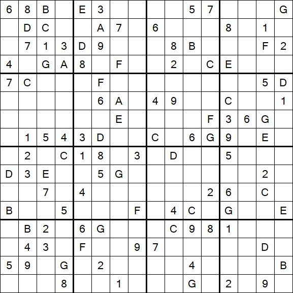 Sudoku 16x16 - Difícil