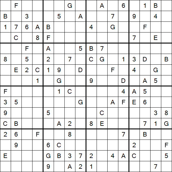 Sudoku 16x16 - Difícil