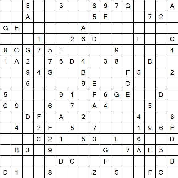 Sudoku 16x16 - Difícil
