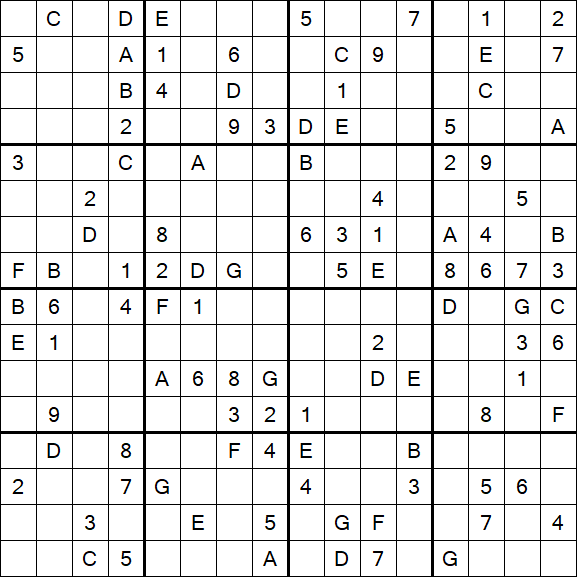 Sudoku 16x16 - Difícil