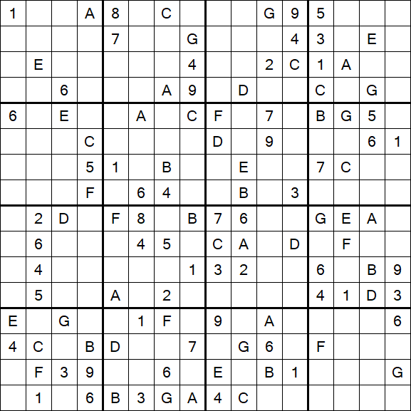 Sudoku 16x16 - Difícil