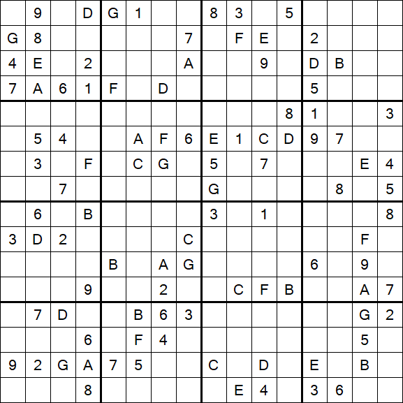 Sudoku 16x16 - Difícil