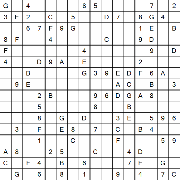 Sudoku 16x16 - Difícil
