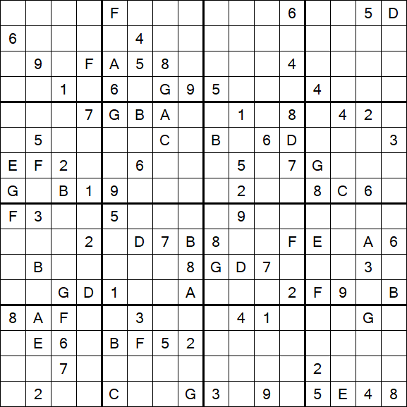 Sudoku 16x16 - Difícil