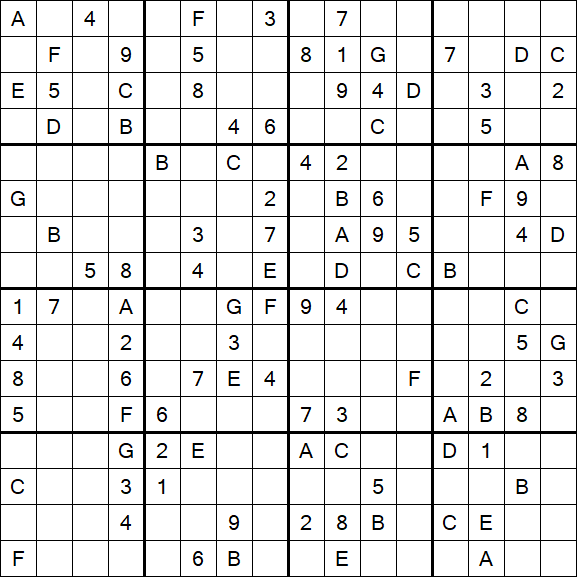 Sudoku 16x16 - Difícil