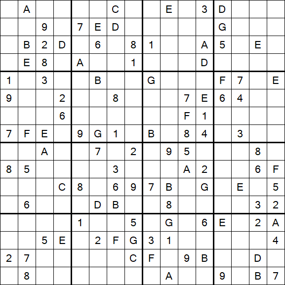 Sudoku 16x16 - Difícil