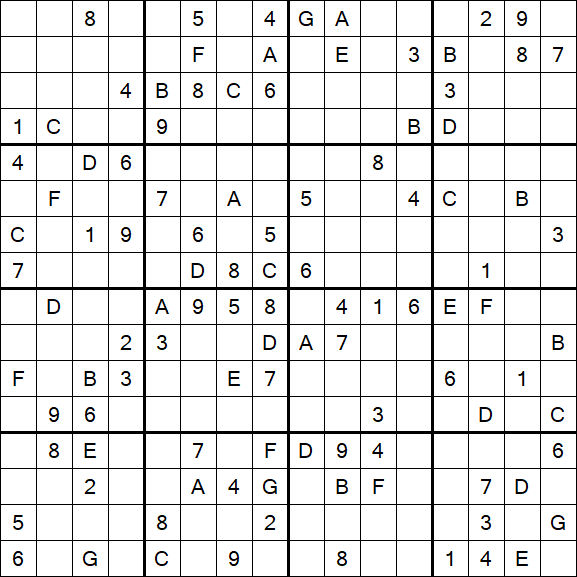 Sudoku 16x16 - Difícil