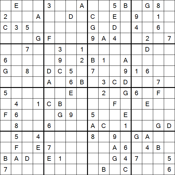 Sudoku 16x16 - Difícil