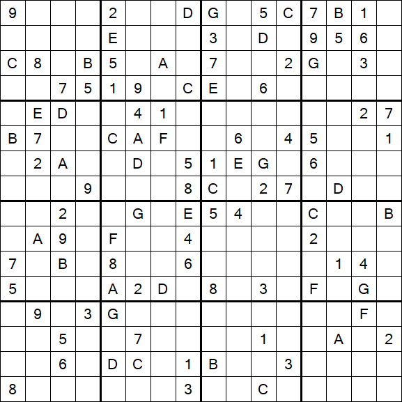 Sudoku 16x16 - Difícil