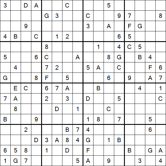 Sudoku 16x16 - Difícil