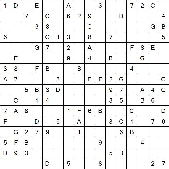 Sudoku 16x16 - Difícil