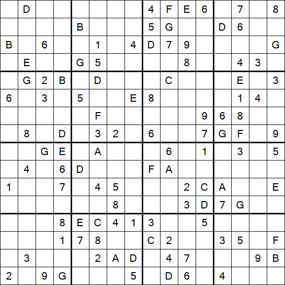 Sudoku 16x16 - Difícil