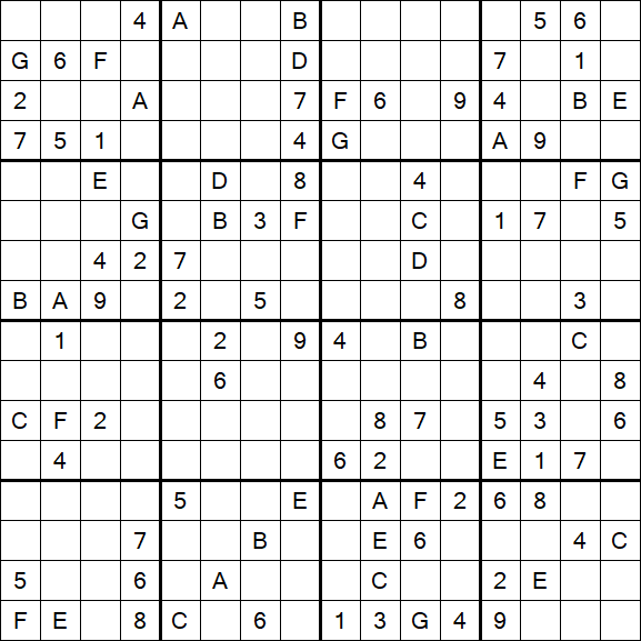 Sudoku 16x16 - Difícil