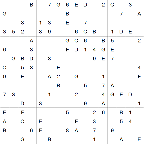 Sudoku 16x16 - Difícil