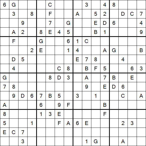 Sudoku 16x16 - Difícil