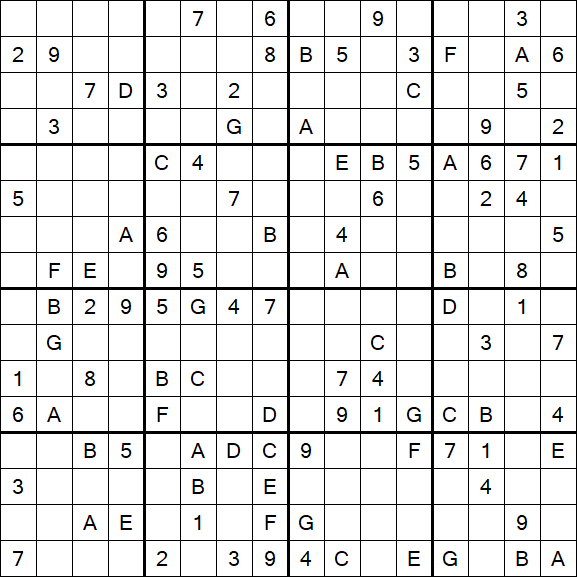 Sudoku 16x16 - Difícil