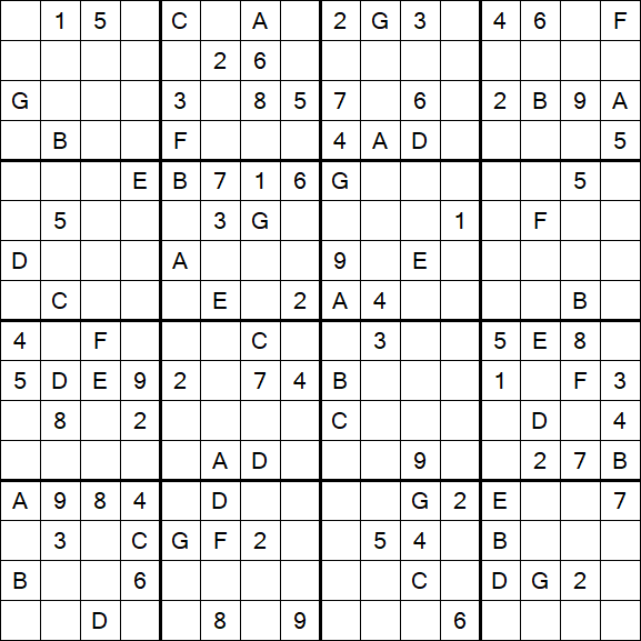 Sudoku 16x16 - Difícil