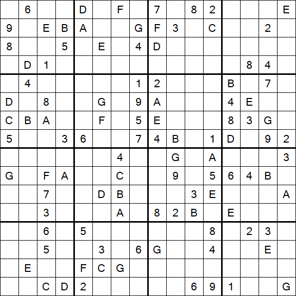 Sudoku 16x16 - Difícil