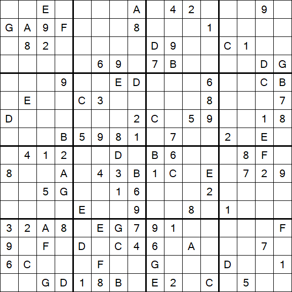 Sudoku 16x16 - Difícil