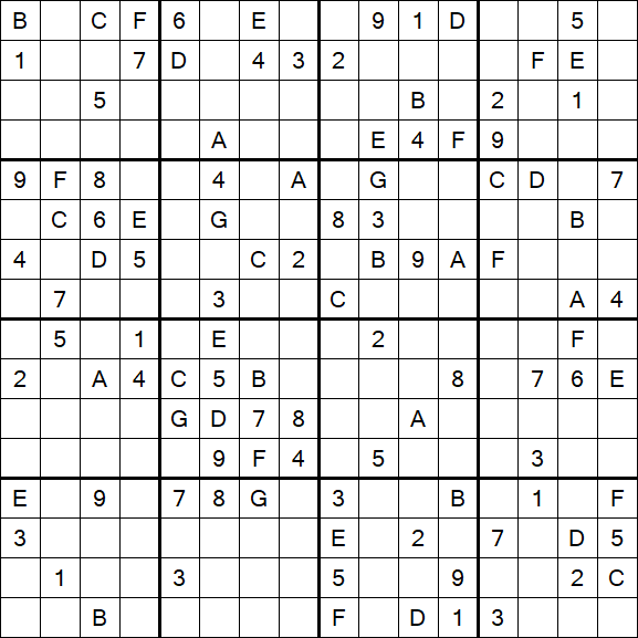 Sudoku 16x16 - Difícil
