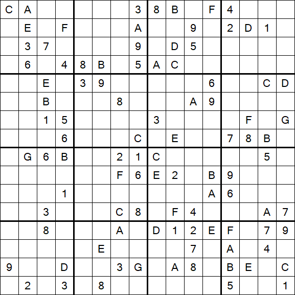 Sudoku 16x16 - Difícil