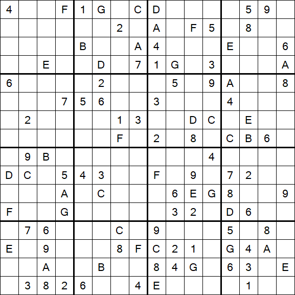 Sudoku 16x16 - Difícil