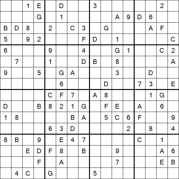 Sudoku 16x16 - Difícil