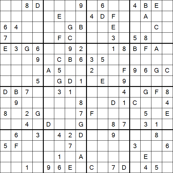 Sudoku 16x16 - Difícil