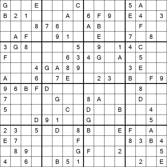 Sudoku 16x16 - Difícil