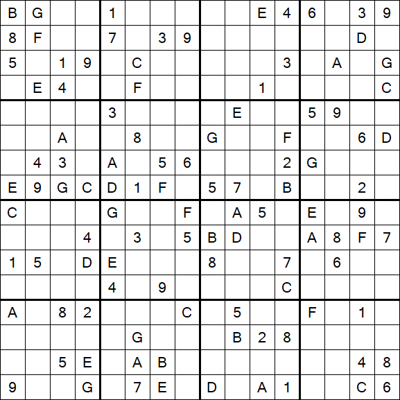 Sudoku 16x16 - Difícil