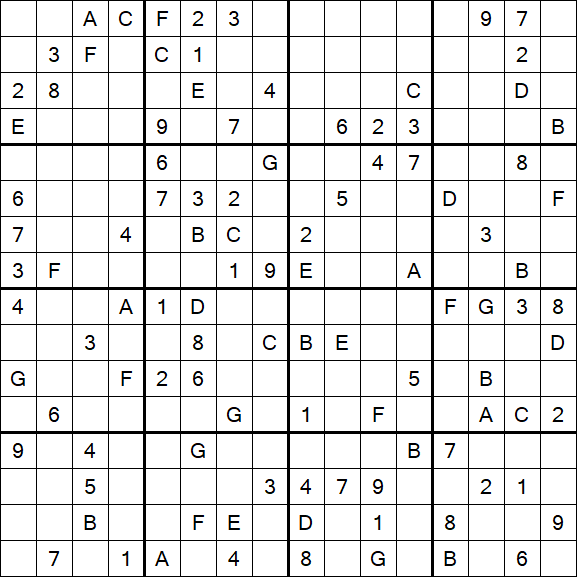 Sudoku 16x16 - Difícil