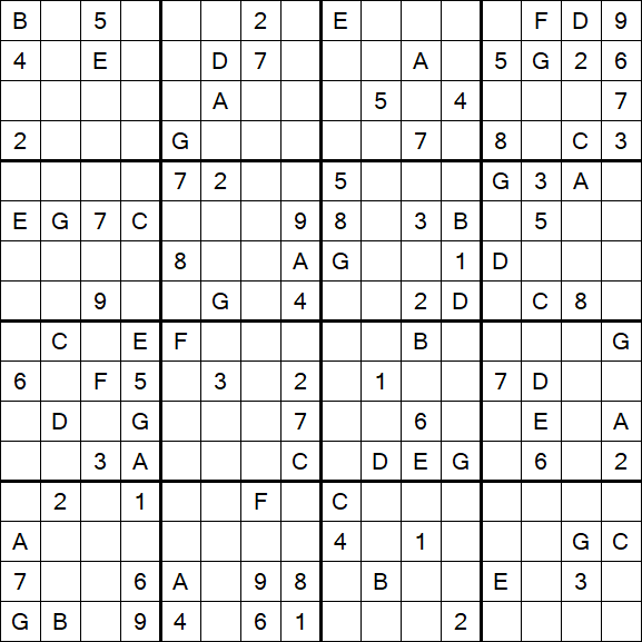 Sudoku 16x16 - Difícil