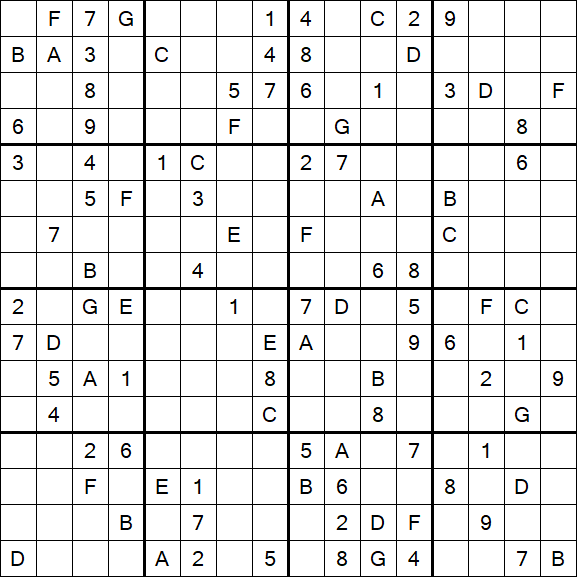 Sudoku 16x16 - Difícil