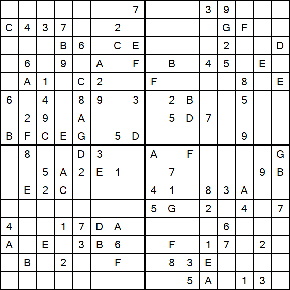 Sudoku 16x16 - Difícil