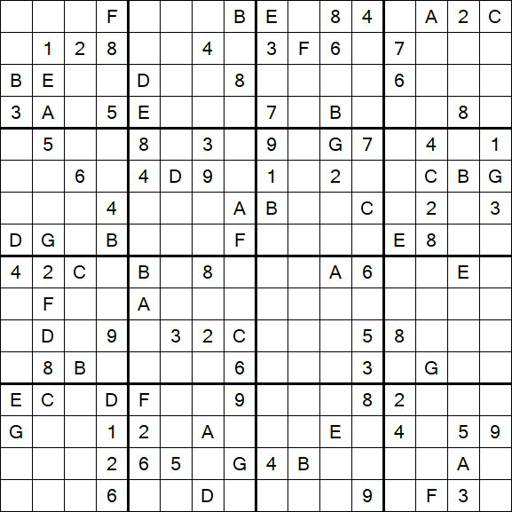 Sudoku 16x16 - Difícil