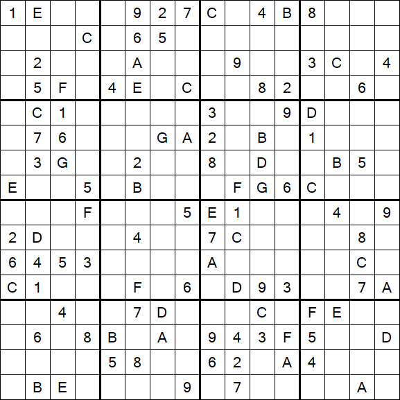 Sudoku 16x16 - Difícil