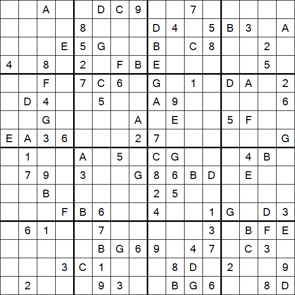 Sudoku 16x16 - Schwierig