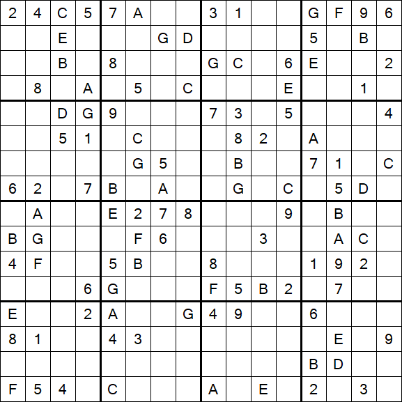 Sudoku 16x16 - Difícil