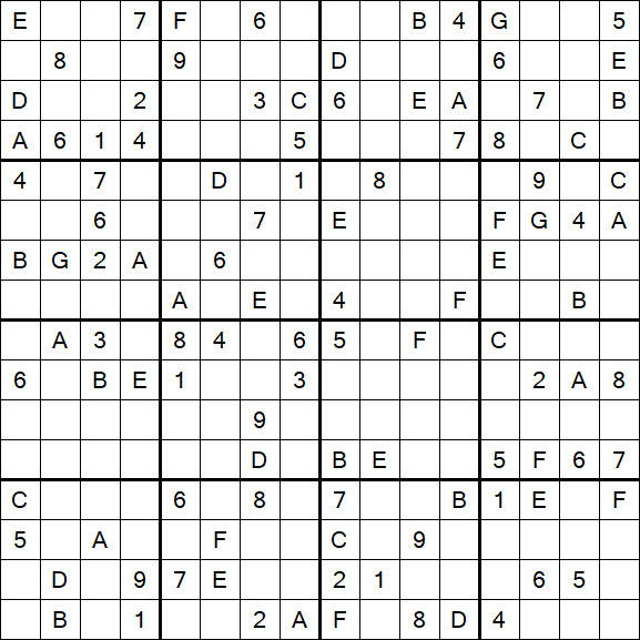 Sudoku 16x16 - Difícil
