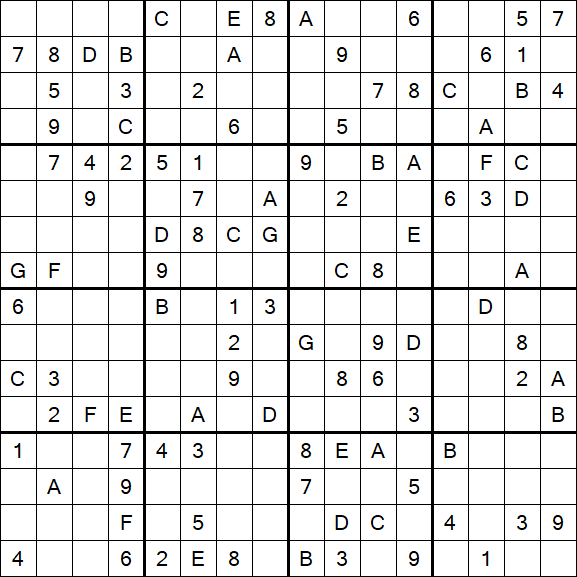 Sudoku 16x16 - Difícil