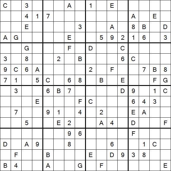 Sudoku 16x16 - Difícil