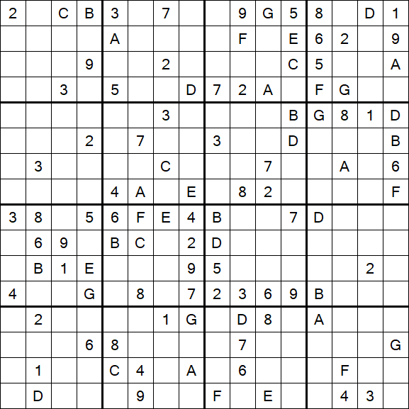 Sudoku 16x16 - Difícil
