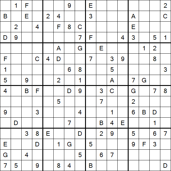 Sudoku 16x16 - Hard