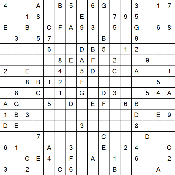 Sudoku 16x16 - Difícil